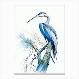 Blue Heron In Tree Impressionistic 1 Canvas Print