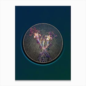 Abstract Geometric Mosaic Sand Iris Botanical Illustration Canvas Print
