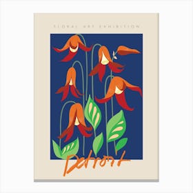 Detroit Floral Art Canvas Print