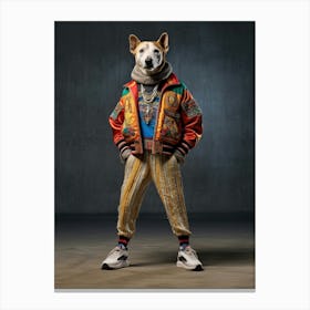 Dog In A Jacket 1 Canvas Print