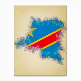 Democratic Republic Of The Congo Flag Vintage Canvas Print