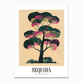 Sequoia Tree Colourful Illustration 2 Poster Canvas Print