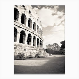 Pula, Croatia, Black And White Old Photo 4 Canvas Print