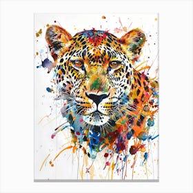 Leopard Colourful Watercolour 2 Canvas Print