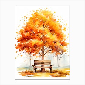 Cute Autumn Fall Scene 16 Canvas Print