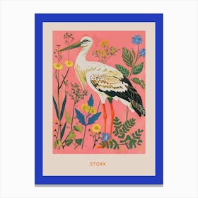 Spring Birds Poster Stork 3 Canvas Print
