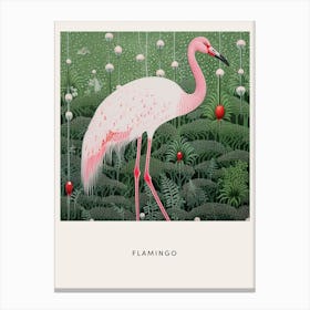 Ohara Koson Inspired Bird Painting Flamingo 2 Poster Canvas Print
