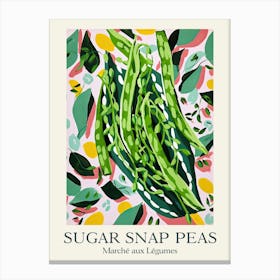 Marche Aux Legumes Sugar Snap Peas Summer Illustration 3 Canvas Print