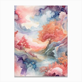 Asian Watercolor Painting Canvas Print