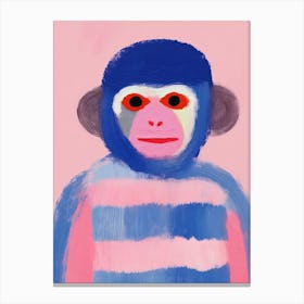 Playful Illustration Of Monkey For Kids Room 3 Canvas Print