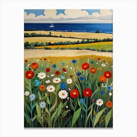 Poppies In The Meadow Canvas Print