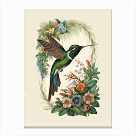 Hummingbird botanical flower beauty 19 Canvas Print