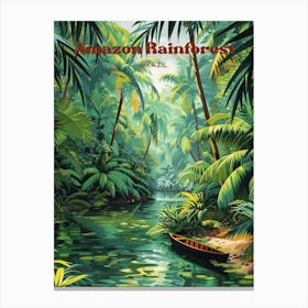 Amazon Rainforest Tropical Travel Art Canvas Print