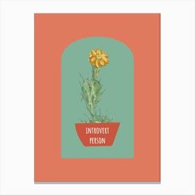 Introvert Cactus Canvas Print