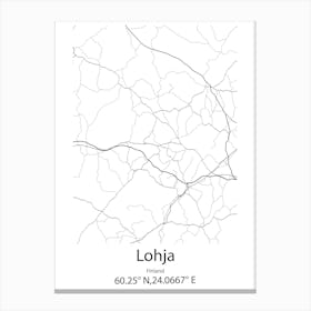 Lohja,Finland Minimalist Map Canvas Print