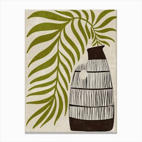 Palm Leaf Vase Canvas Print