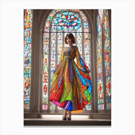 Stained Glass Dress Canvas Print