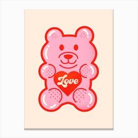 Large Love Jelly Bear Canvas Print