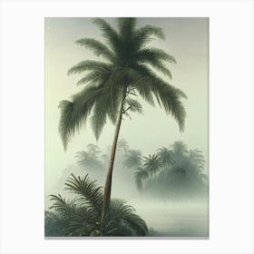 Mist Waterscape Vintage Illustration 2 Canvas Print