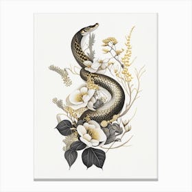 Smooth Earth Snake Gold And Black Canvas Print