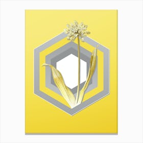 Botanical Golden Garlic in Gray and Yellow Gradient n.220 Canvas Print