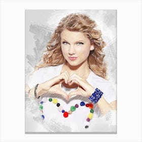 Taylor Swift Colorful Singer Canvas Print