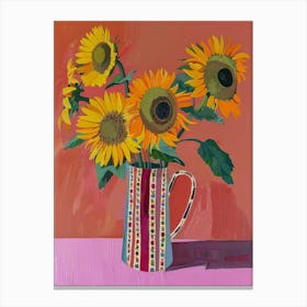 Sunflowers In A Jug Canvas Print