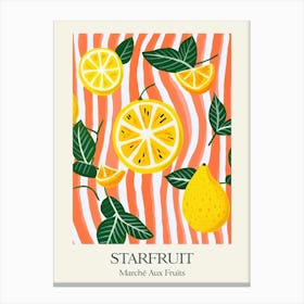 Marche Aux Fruits Starfruit Fruit Summer Illustration 3 Canvas Print