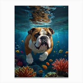 Bulldog Underwater Canvas Print