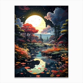 Moonlight In The Forest Canvas Print