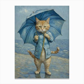 Cat On The Beach Canvas Print