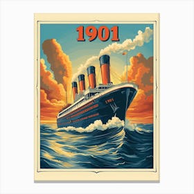 Aihrgdesign A Vintage Travel Poster Of A Grand Steamship Sail 1040ab20 E866 45cd 86ee A21101359e77 2 Canvas Print