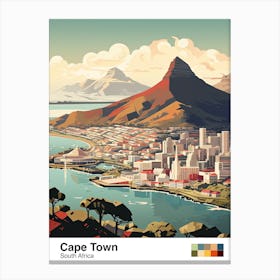 Cape Town, South Africa, Geometric Illustration 3 Poster Canvas Print