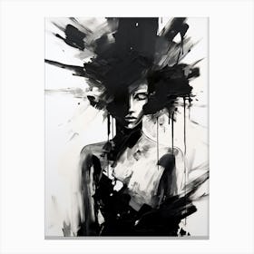 Melancholy Abstract Black And White 3 Canvas Print