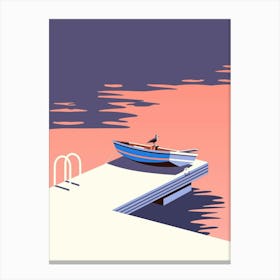 Boat On The Dock Canvas Print