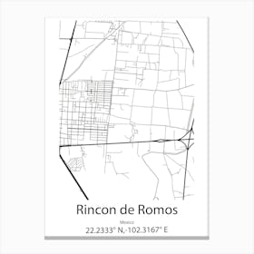 Rincon De La Victoria,Spain Minimalist Map Canvas Print