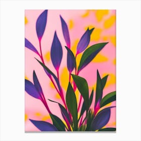 Aspidistra Colourful Illustration Plant Canvas Print