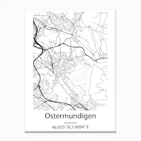 Ostermundigen,Switzerland Minimalist Map Canvas Print