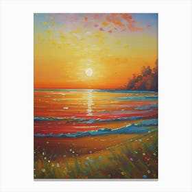 Sunset At The Beach 18 Canvas Print