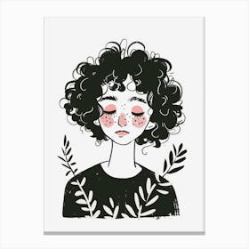 Girl With Curly Hair 2 Canvas Print