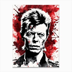 David Bowie Portrait Ink Painting (5) Canvas Print