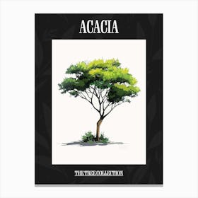 Acacia Tree Pixel Illustration 3 Poster Canvas Print