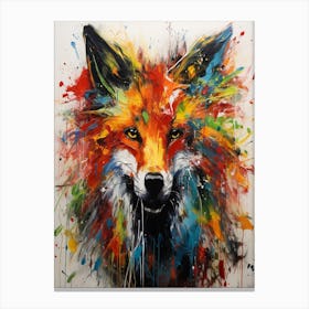 Splatter Paint Fox - Neo Expressionism Canvas Print