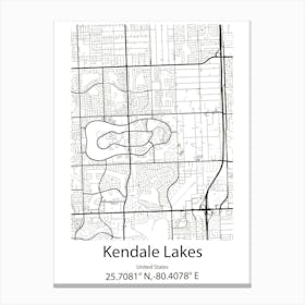 Kendale Lakes,United States Minimalist Map Leinwandbild