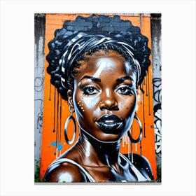 Graffiti Mural Of Beautiful Black Woman 399 Canvas Print