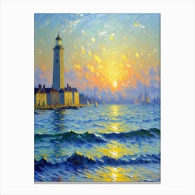 Lighthouse At Sunset 1 Canvas Print