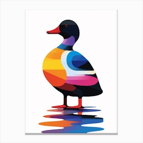 Colourful Geometric Bird Coot 2 Canvas Print