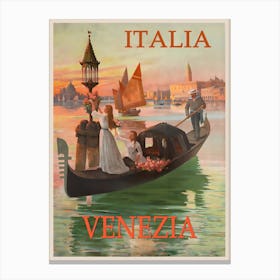Venice, Italy Travel Poster, Karen Arnlod Art Print Canvas Print