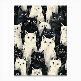 Perfectly Repeatable Artwork With Cute Cat Faces 56 Canvas Print