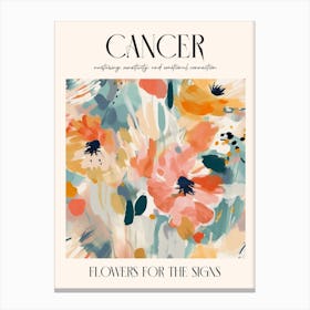 Flowers For The Signs Cancer 1 Zodiac Sign Canvas Print